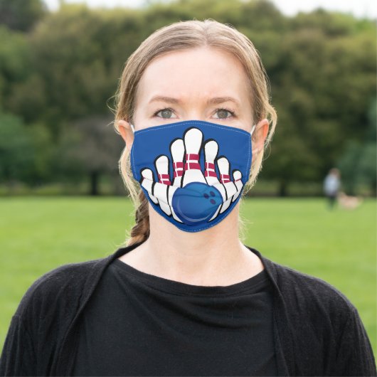 Bowling Ball Pins Design Face Mask (Outside)
