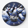 Bowling Ball Pins Man Cave Personalizable Clock