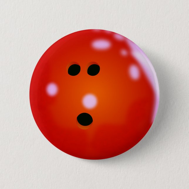 Bowling Ball (Red) Pinback Button (Front)