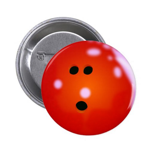 Bowling Ball (Red) Pinback Button | Zazzle