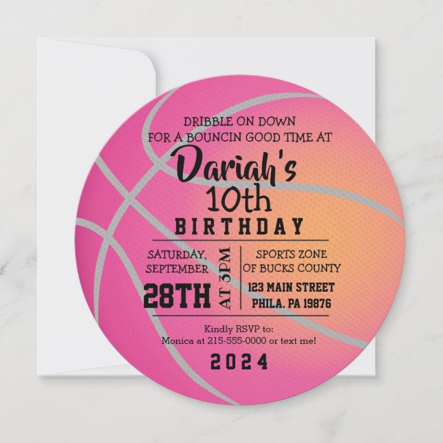 BOWLING BALL ROUND Birthday Party Invitation (Front)