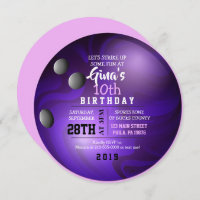 BOWLING BALL ROUND Birthday Party Invitation