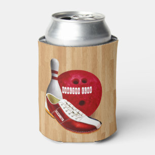 Bowling Ball Shoe And Pin With Your Custom Name Can Cooler