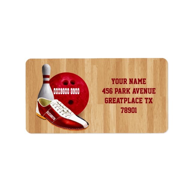 Bowling Ball Shoe And Pin With Your Custom Name Label (Front)