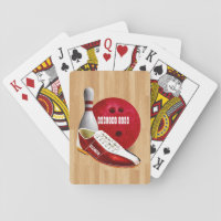 Bowling Ball Shoe And Pin With Your Custom Name Playing Cards