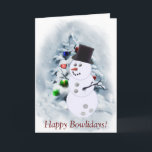 Bowling Ball Snowman Christmas Card<br><div class="desc">Wish all your family and friends Happy Bowlidays! Adorable bowling ball snowman is delightful,  message reads,  Let it Bowl,  Let it Bowl,  Let it Bowl!</div>