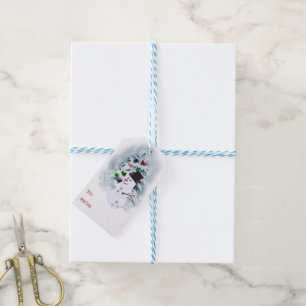 Bowling Ball Snowman Christmas Gift Tags