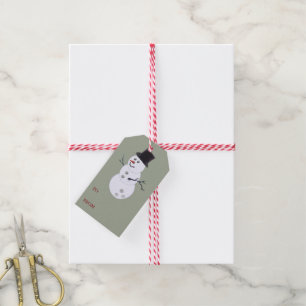 Bowling Ball Snowman Christmas Gift Tags