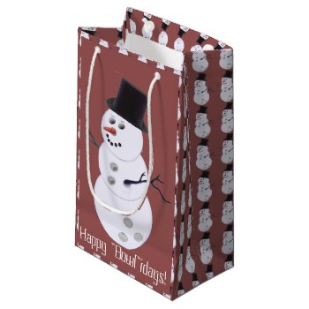 Bowling Ball Snowman Christmas Small Gift Bag by TheSportofIt at Zazzle