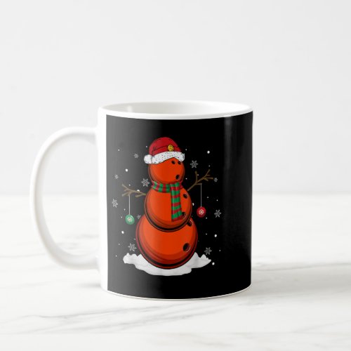 Bowling Ball Snowman Santa Hat Christmas Pajama Xm Coffee Mug