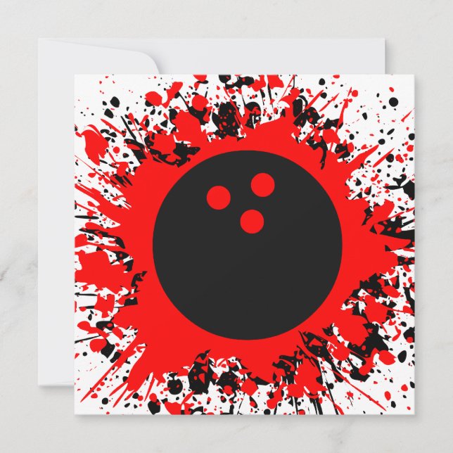 bowling ball splatz invitation (Front)