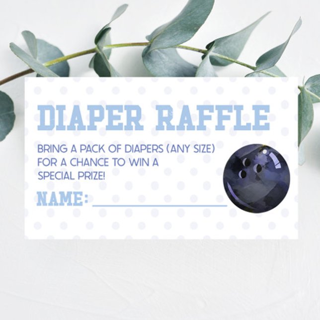 Bowling Ball Sports Baby Shower Diaper Raffle Enclosure Card (Creator Uploaded)