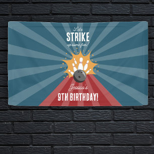 Bowling Ball Strike Up Some Fun Kids Birthday Banner