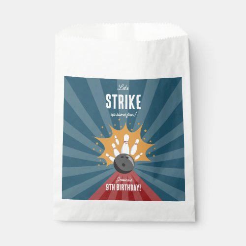 Bowling Ball Strike Up Some Fun Kids Birthday  Favor Bag