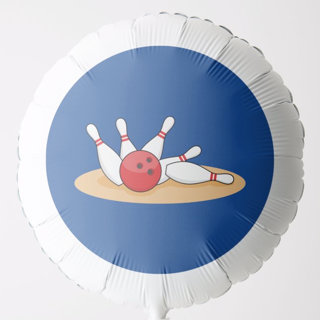 Bowling Ball Striking Skittles Balloon (Front)