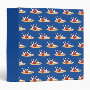 Bowling Ball Striking Skittles Pattern 3 Ring Binder