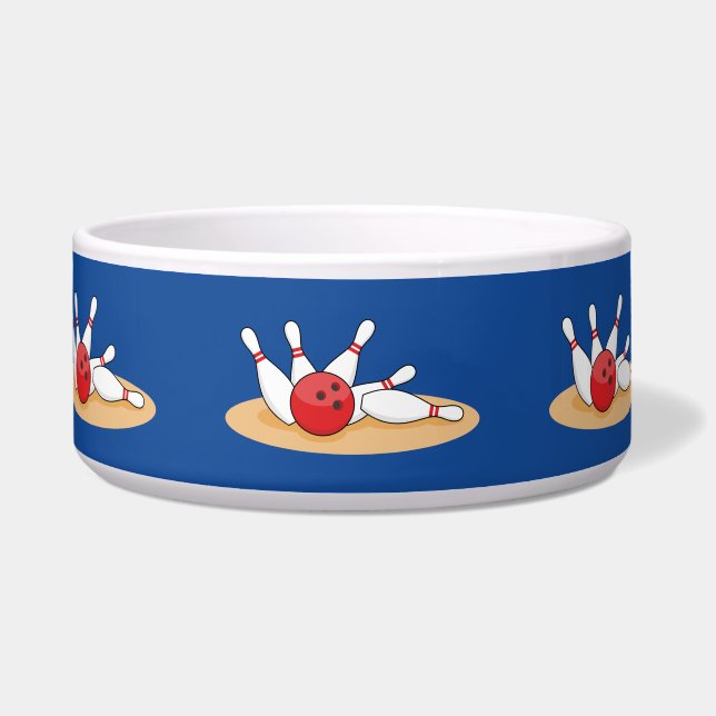 Bowling Ball Striking Skittles Pattern Bowl (Front)