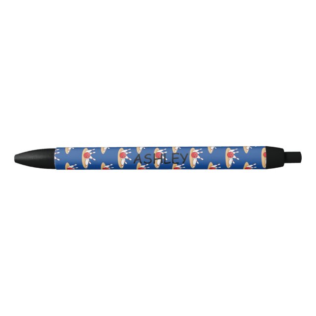 Bowling Ball Striking Skittles Pattern Personalize Pen (Front)