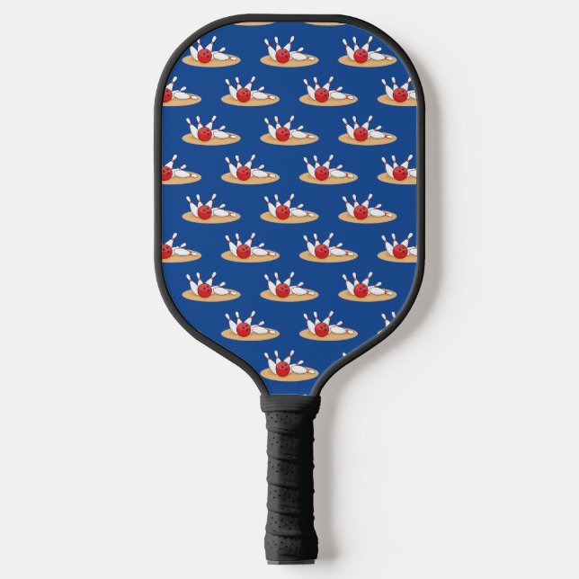 Bowling Ball Striking Skittles Pattern Pickleball Paddle (Front)