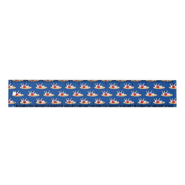 Bowling Ball Striking Skittles Pattern Ruler (Front)