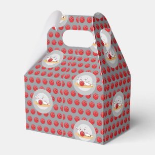 Bowling Ball Striking Skittles with Ball Pattern Favor Boxes