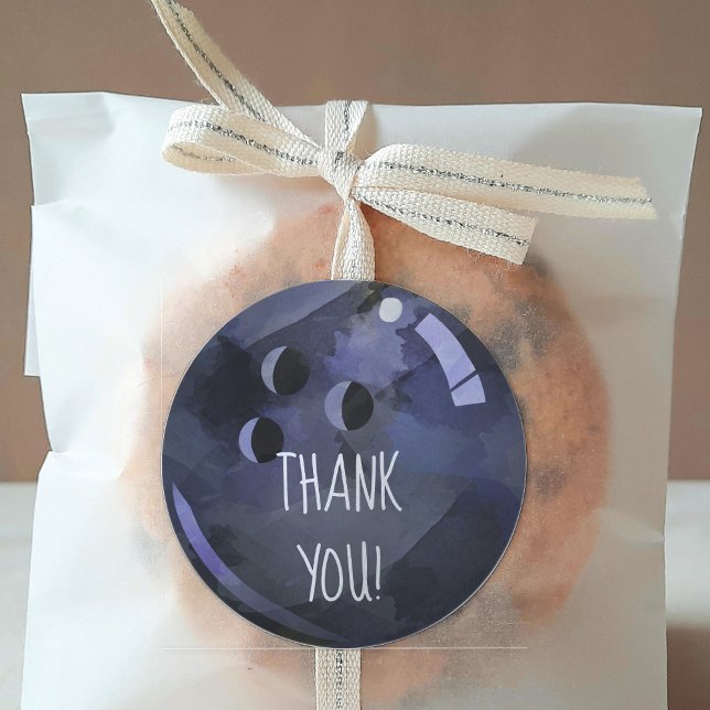 Bowling Ball Thank You Classic Round Sticker (Creator Uploaded)