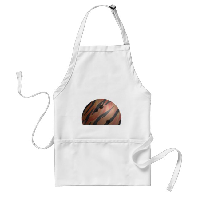 Bowling Ball Tiger Orange Adult Apron (Front)