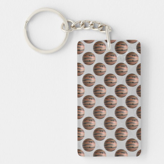 Bowling Ball Tiger Orange Keychain (Front)