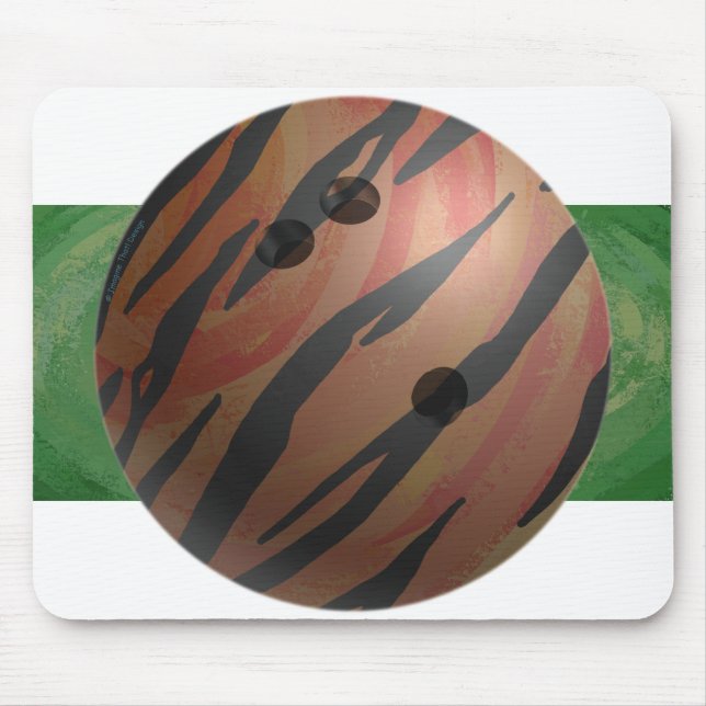 Bowling Ball Tiger Orange Mouse Pad (Front)