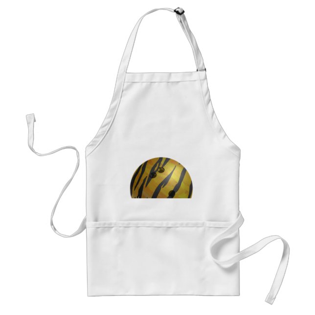 Bowling Ball Tiger Yellow Adult Apron (Front)
