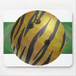 Bowling Ball Tiger Yellow Mouse Pad