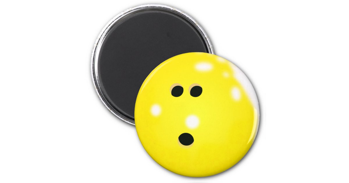 Bowling Ball (Yellow) Magnet | Zazzle
