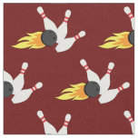 Bowling Balls and Flaming Pins Sports Fabric