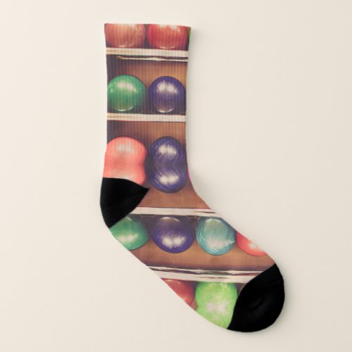 Bowling balls colorful socks