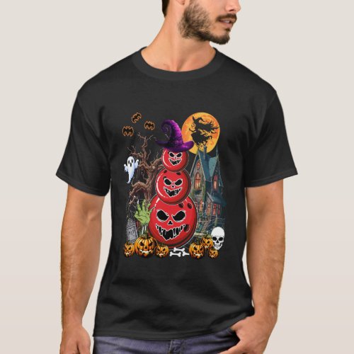 Bowling Balls Cosplay Horror Witch Halloween Costu T-Shirt