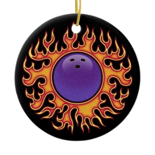 Bowling Balls-o-Fire Ceramic Ornament
