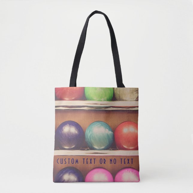 Bowling balls personalized colorful tote bag (Front)