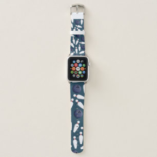 Bowling Balls & Ten Pins Pattern - Bowler Gifts Apple Watch Band