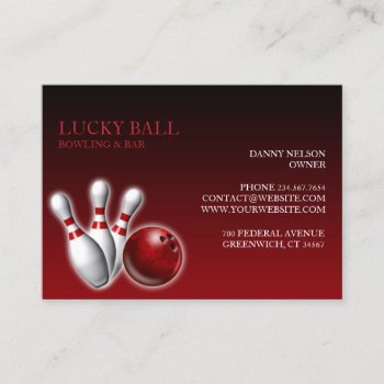 Bowling/bar Chubby Business Card by all_items at Zazzle