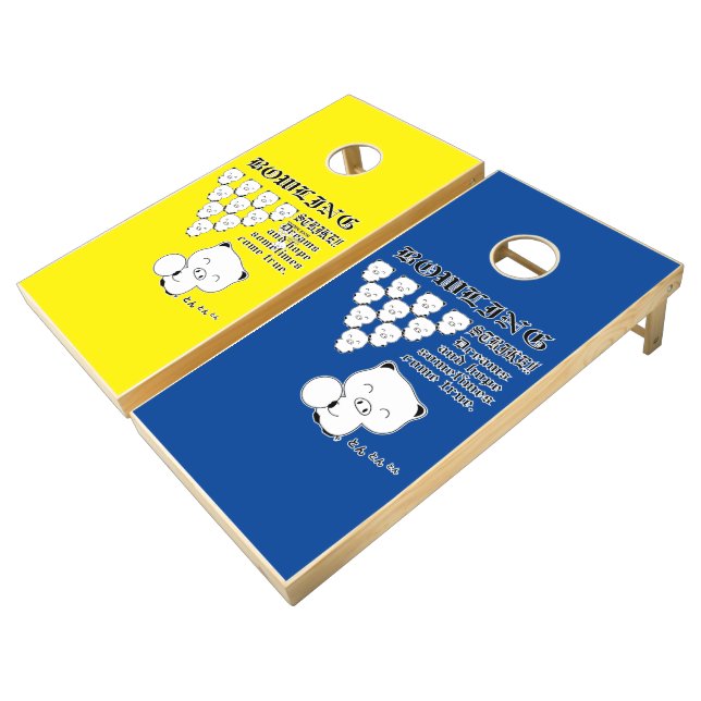 Bowling Beverage Cooler Cornhole Set (Angled)