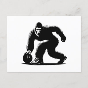 Bowling Bigfoot Holiday Postcard