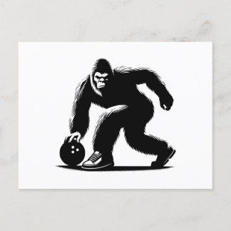 Bowling Bigfoot Holiday Postcard