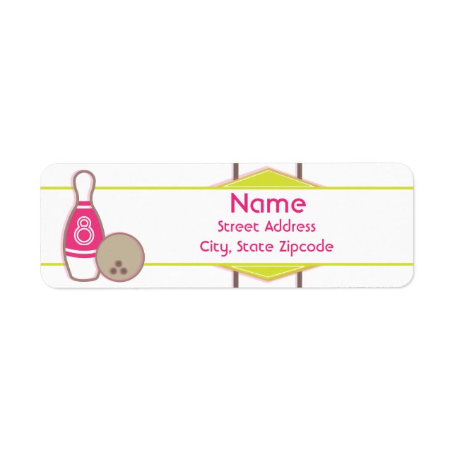 Bowling Birthday Address Label (Front)