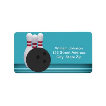 Bowling Birthday Address Label by SpecialOccasionCards at Zazzle