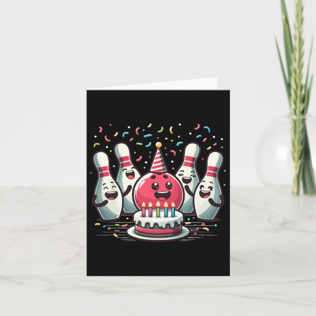 Bowling Birthday And Bday Party For Boy And Girl  Card (Front)