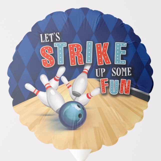 Bowling Birthday Balloon - Boy (Front)