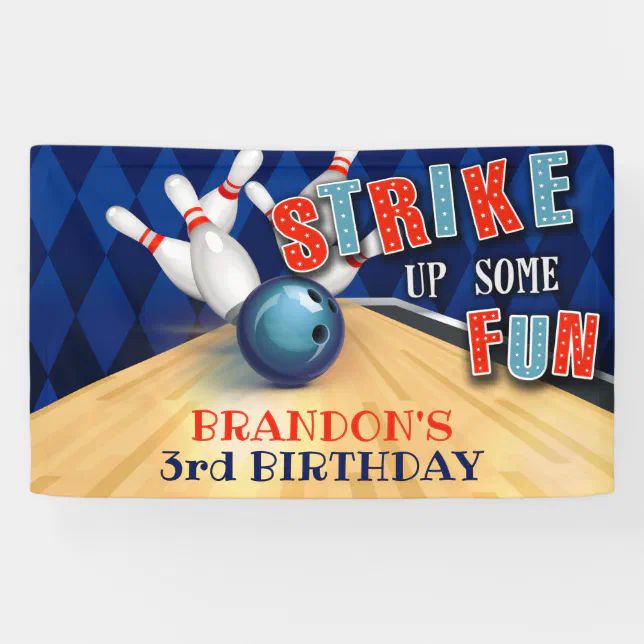 Bowling Birthday Banner Boy Zazzle