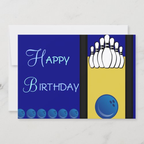 Bowling Birthday Card