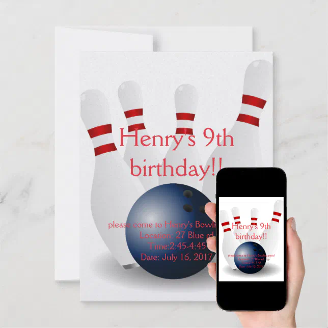 Bowling Birthday card | Zazzle