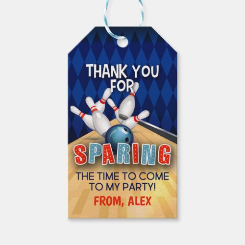 Bowling Birthday Favor Tag